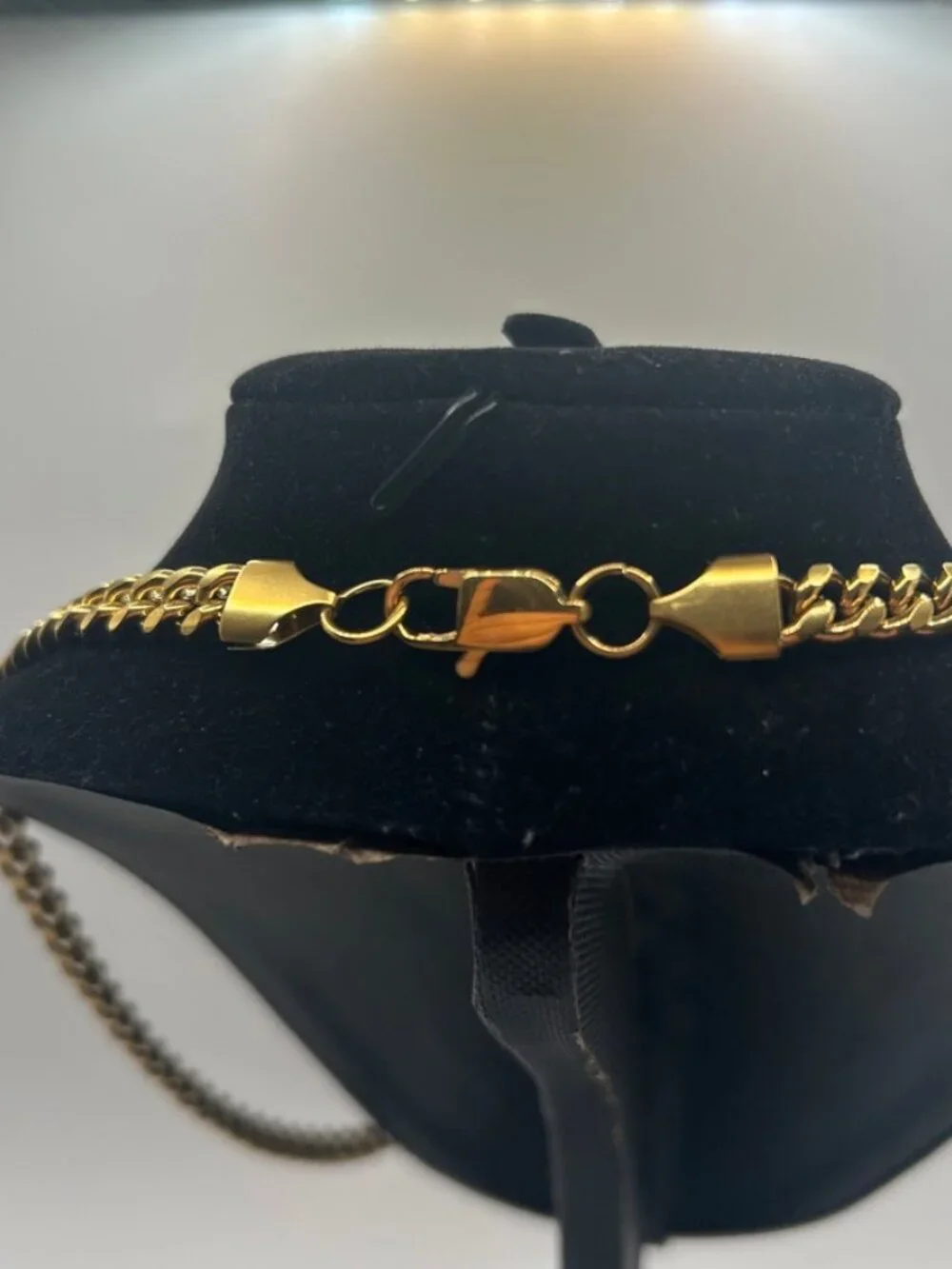 Cuban Link Chain Real Gold 7mm 26 Inch Plated Stainless Steel Durable Mens